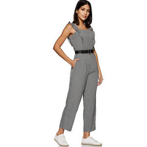 Custom OEM Solid Color Women's Jumpsuit Latest Style Summer Casual Factory Made From Breathable Material - Product Image 4