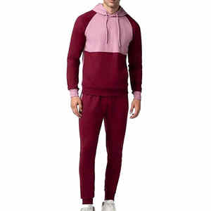 Ensemble survêtement vintage à capuche en coton uni pour homme, 2 pièces, de haute qualité, respirant, fabriqué par COI Clothing Manufacturers - Product Image 1