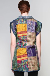 Reversible Silk Kantha Chaleco Chaquetas Abrigo Como Mujeres Y Niñas Use Ropa De Oficina - Product Image 4