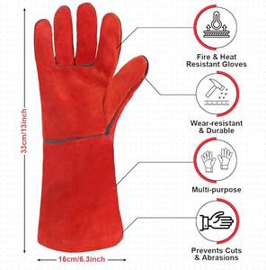 2025 Gants de barbecue et de soudage en cuir robuste Gants de sécurité résistants au feu - Product Image 3