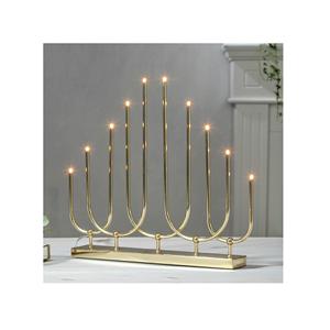 Décor Impex Qualité Laiton Hanukkah Menorah Photophore Bougeoir Métal Décoratif Juif Bougeoir pour Noël Raisonnablement - Product Image 3