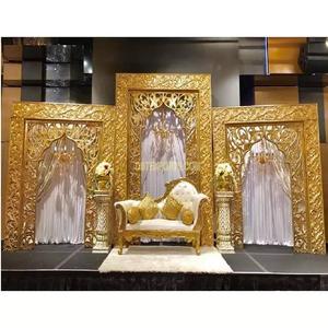 Traditional Wedding Golden Mehrab Style Portable FRP Arch <b>Backdrop</b> <b>Frames</b> Customizable Size & Design australia - Product Image 1