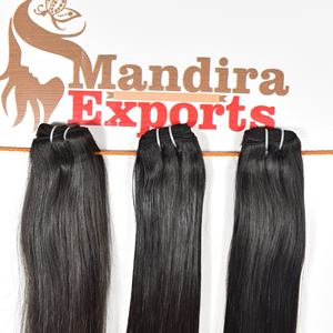 Natural 100%, venta al por mayor, Remy, cutícula, cabello alineado, negro sedoso, máquina de ondas naturales, mechones de trama doble, templo virgen indio humano - Product Image 2