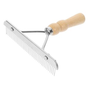 Peine Ecológico de Estilo Simple, Rastrillo de Acero Inoxidable para Subpelo, Mango de Madera Antideslizante para Mascotas Medianas y Grandes, Producto de Aseo para Mascotas - Product Image 1