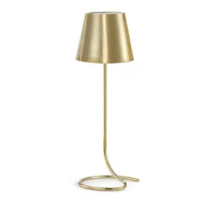 Luxury lampada da tavolo ricaricabile Made in Italy corpo in rame placcato argento e tonalità di metallo moderna sorgente luminosa a LED - Product Image 1