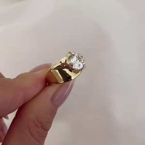 Lujo 1.01CT VS1 Lab Grown corte brillante diamante propuesta anillo 18K oro amarillo compromiso fiesta joyería rodio regalo de boda - Product Image 4