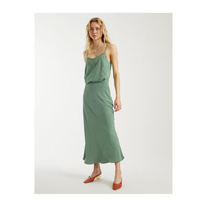 Falda Midi Casual Transpirable de Satén para Mujer, Calidad Premium de Turquía - Product Image 6