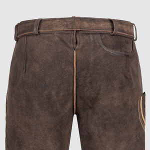 Pantalones cortos de cuero antiguos tradicionales bávaros Oktberfest Lederhosen hechos a medida para hombres tela de lona de cuero de cabra genuino - Product Image 5