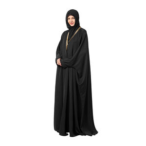 Diseño moderno de alta calidad personalizado Burqa vestidos musulmanes mujeres negro Dubai Abaya para exportación venta disponible al mejor precio - Product Image 1