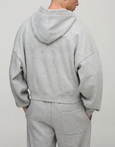 Nouveau arrivé 2025 100% coton hommes fermeture éclair survêtement personnalisé DTF imprimé logo streetwear confortable hip hop homme 2 pièces ensemble - Product Image 4