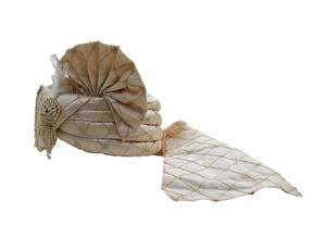 Turban/Pagdi traditionnel de mariage pour hommes, tête de marié prête à l'emploi, pêche (taille: 22 à 22.5 pouces) - Product Image 2