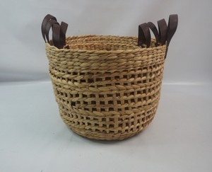 Ensemble de 4 paniers de rangement écologiques en jacinthe d'eau ronds avec poignée, taille et couleur personnalisables, nouveau design, solutions d'organisation - Product Image 2