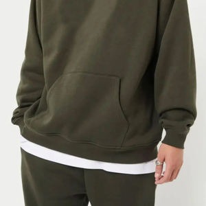 Sudadera con Capucha Extra Grande para Hombre, Color Sólido, Felpa de Algodón, Diseño con Bolsillos, Manga Larga, Ropa de Otoño - Product Image 6