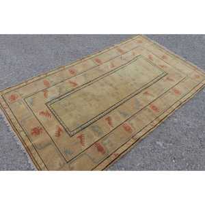 พรมตุรกีขนาด 3.9x6.9 ฟุต สีน้ำตาล พรมขนสัตว์วินเทจแบบเปอร์เซีย - Product Image 1