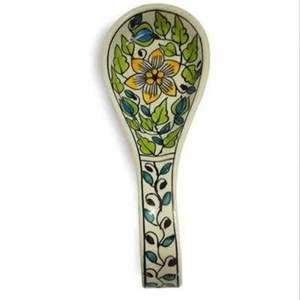 Repose-cuillère en céramique peinte à la main Repose-cuillère personnalisée Couleur personnalisée Artisanat indien fait à la main - Product Image 1
