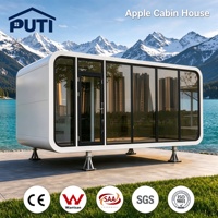 Cabane de luxe Apple de 13 m², maison préfabriquée modulaire avec cuisine pour hôtel, utilisation en glamping