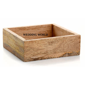 Porte-serviettes en acacia en bois forme carrée porte-mouchoirs faits à la main hôtel et Restaurant Ware porte-serviettes en bois fantaisie - Product Image 2