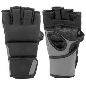 Customizable High Quality Comfortable <b>Leather</b> MMA Training <b>Gloves</b> Half Finger/Hook Loop Closure for Martial Arts Boxing (Adult - Product Image 1