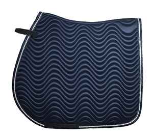 Manta de Silla de Doma Clásica Azul Marino, Tejido Acolchado Resistente, Forro de Malla, Relleno de Espuma y Algodón, Contorneada, para Caballos de Doma, Entrenamiento de Equitación - Product Image 4