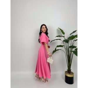 Vestido ATLAS 2056 con abertura y cinturón de tela a la moda - Product Image 4