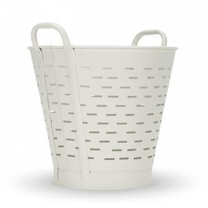 Seau en métal de grande qualité, couleur blanche, revêtement en poudre, avec poignées, décoration de ferme, jardinières et seaux pour la maison - Product Image 1