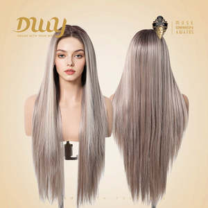 Perruque synthétique DWY-Lyra blonde mélangée avec raie libre 13*6 et dentelle transparente - Product Image 4