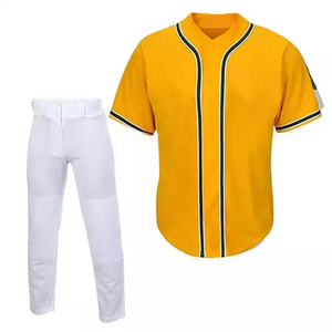 Vente en gros design et logo personnalisés maillot de baseball en polyester uni boutonné de haute qualité pour hommes - Product Image 1