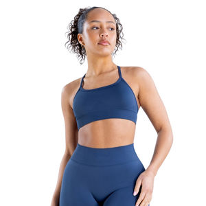 Soutien-gorge de sport sans couture en spandex/nylon respirant de haute qualité, à séchage rapide et personnalisable pour femmes avec logo à l'avant - Product Image 2