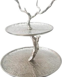 ถาดโลหะประดับต้นไม้สำหรับตกแต่งเทศกาลคริสต์มาสแบบสองชั้นที่เหมาะสำหรับตกแต่งบ้านในเทศกาลวันหยุดที่สง่างามถาดใส่เทียนเครื่องประดับ - Product Image 3