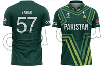 Camiseta de Cricket Personalizada CHARR INDUSTRIES 2023 del Equipo de Pakistán para Hombre Adulto, Manga Corta y Larga, 100% Poliéster, Alta Calidad