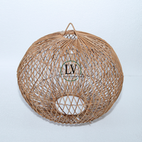 Meilleure vente abat-jour rond en rotin rustique traditionnel fabriqué à la main prix de décoration pour la maison et le restaurant du Vietnam