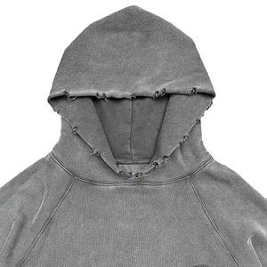 Nouveauté, prix de gros, sweats à capuche pour hommes en denim délavé, style streetwear, sweats à capuche en denim délavé pour hommes, service OEM - Product Image 6