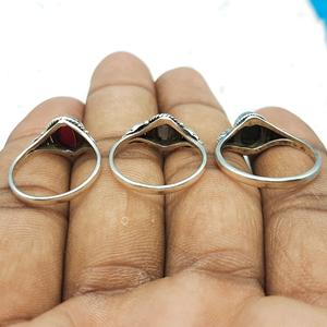 Bague de mariage artisanale en argent 925 rubis naturel Turquoise pierres précieuses diamant perle lunette principale réglage cadeau d'anniversaire pour femme - Product Image 2