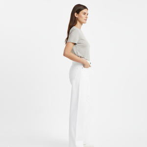 Pantalones vaqueros informales de ajuste regular de cintura media para mujer Pantalones sólidos de verano hechos a medida al por mayor de proveedor de fábrica OEM - Product Image 6