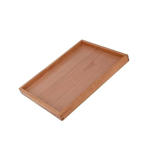 Vente en gros Grand plateau en bois rond personnalisé Long plateau en bois Plateau petit-déjeuner en bois avec poignée - Product Image 4