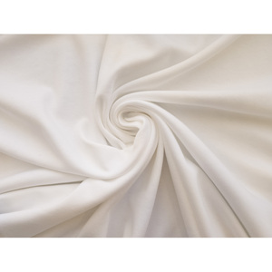 Tissu en maille interlock en coton biologique, léger, blanc, 95% polyester, 5% élasthanne, respirant, extensible, tissu tricoté de poids moyen - Product Image 2