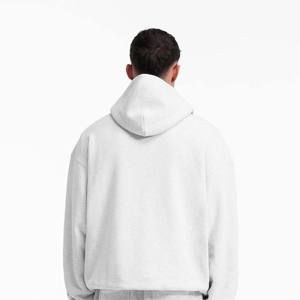 Vente en gros 2025 – Sweats à capuche d'hiver 100 % coton biologique pour hommes, design brodé, tendance, anti-plis, séchage rapide, couleur unie - Product Image 4