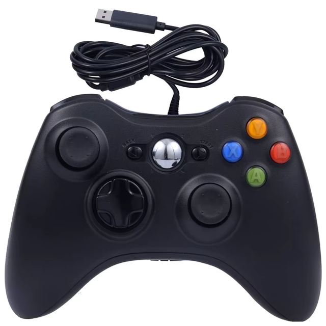 USB Wired Joystick Gamepad with Vibration Motor for 360 and PC-Turbo Button & Six-axis Gyroscope