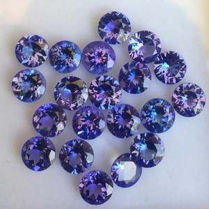 Tanzanite bleue naturelle de forme ronde 4mm pierre précieuse en vrac calibrée par coupe à facettes pour des bijoux - Product Image 1
