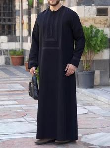 Jubba Jubba สำหรับผู้ชาย Jubba สีพื้นเสื้อผ้าอาหรับอิสลามสวมใส่สบายๆขายส่ง - Product Image 6