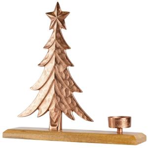 Wholesale Modern Black Metal <b>Christmas</b> <b>Tree</b> <b>Candle</b> Holder With Natural Wooden Base Festive Tabletop Home Decor Gift - Product Image 6