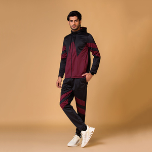 Ensemble de survêtement streetwear pour homme, coupe classique, 100% fibre de bambou, avec logo personnalisé, comprenant un sweat à capuche zippé et un pantalon de jogging - Product Image 5