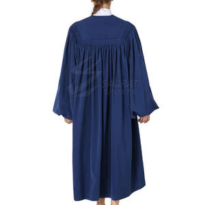 Batas de iglesia de tela transpirable para servicios de clima cálido Batas de Iglesia blancas clásicas con bordado y adornos dorados - Product Image 2