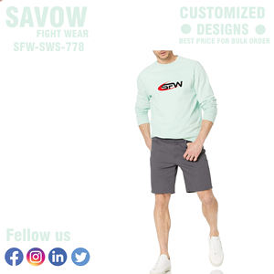 Hombres Sudadera Logotipo Personalizado Cuello Redondo Terry Bordado Pesado Terry Algodón Cuello Redondo Suéter Mujeres Hombres Con Impresión En Relieve - Product Image 5