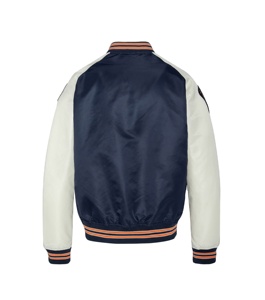 Chaqueta universitaria de satén con bordado de béisbol Letterman Varsity chaqueta de manga larga abotonada chaqueta universitaria de satén para hombres - Product Image 2