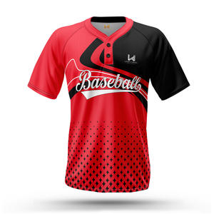 Maillots de baseball personnalisés en gros, 100% polyester, impression par transfert thermique, grande taille, respirant, prix bas, maillots personnalisés - Product Image 1