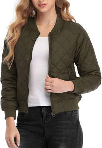 Chaqueta Bomber Acolchada para Mujer, Diseño Más Reciente de 2025, Chaqueta Larga con Cierre, Relleno de Algodón, Tela de Poliéster Estampada - Product Image 4