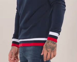 Hip Hop logotipo personalizado algodón polar pulóver manga larga cuello redondo Unisex Streetwear hombres sudadera chándal - Product Image 4