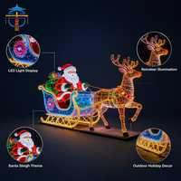 Wasserdichte LED-Weihnachtsmann-Rentier-Schlitten-Laterne Weihnachtsthemen-Beleuchtungsdekoration für Feiertagsdekoration