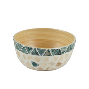 ชามสลัดไม้ไผ่ปั่นชามเสิร์ฟไข่มุกดีไซน์ไม่เหมือนใครเครื่องครัวสำหรับตกแต่งบ้านจากเวียดนาม - Product Image 2